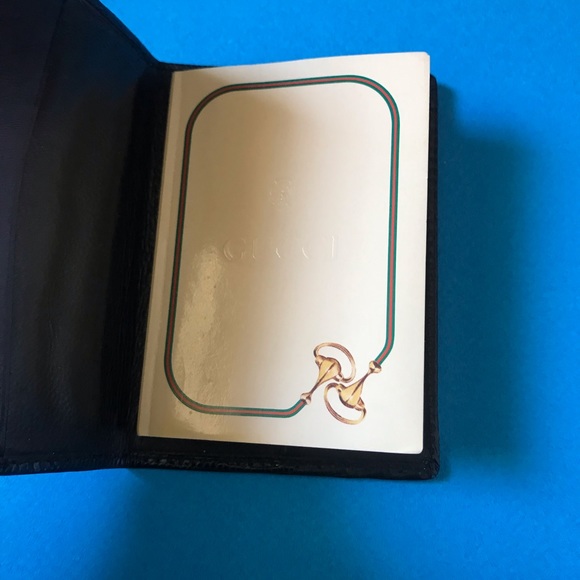 GUCCI Address/Phone Business Card Folio - VINTAGE 70s - RARE- Black Lizard - NEW - Picture 8 of 10